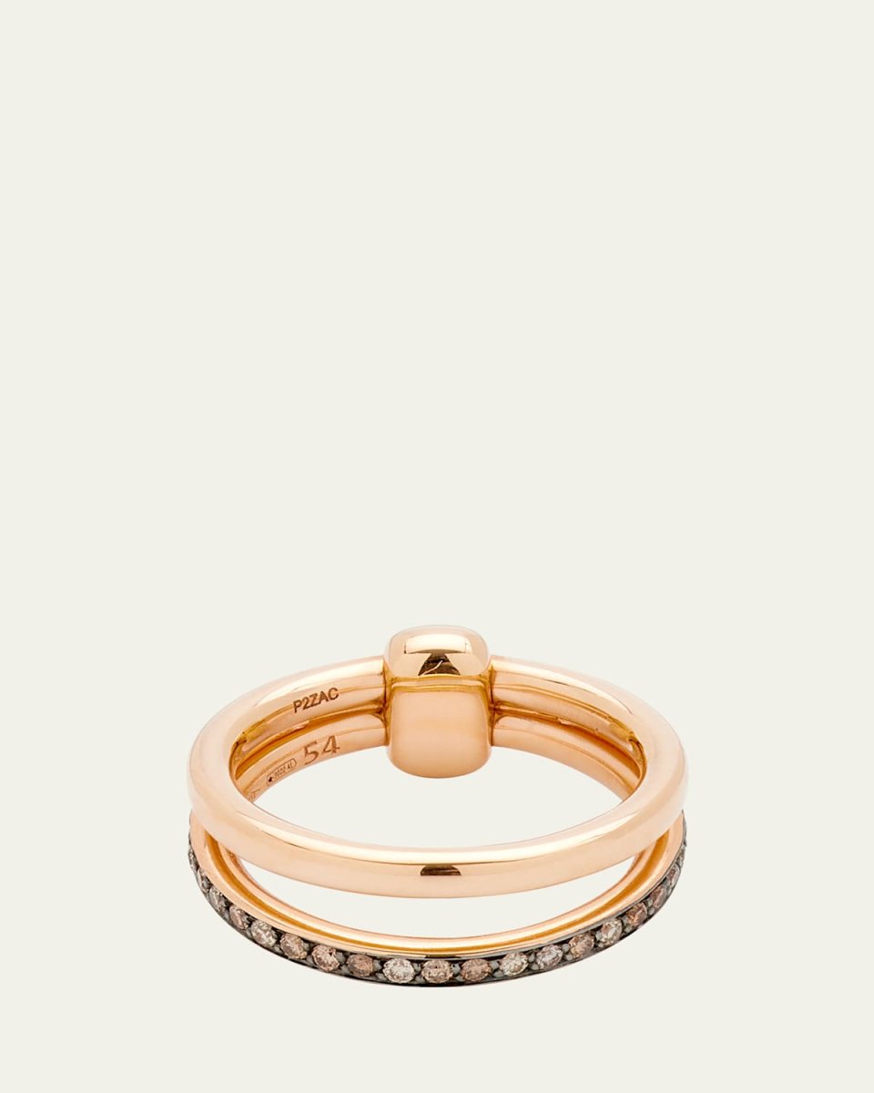 Iconica 18K Rose Gold Ring with Brown Diamonds